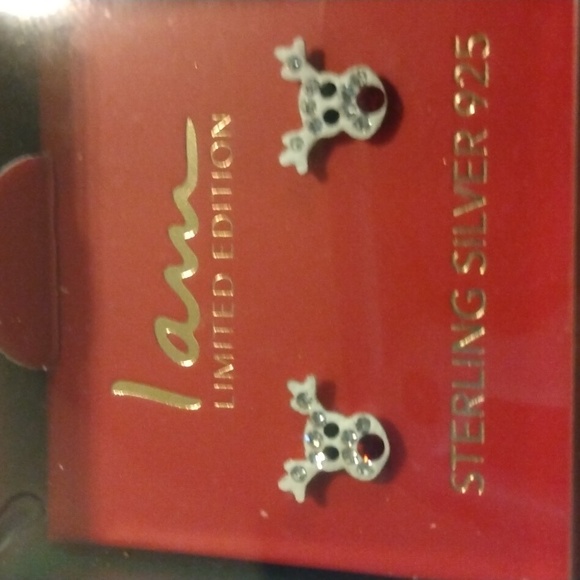 Sterling Silver Limited Edition by "I AM" Reindeer 925 earrings, NWT - Picture 1 of 4